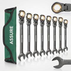8-Piece Flex Head Ratcheting Combination Wrench Set