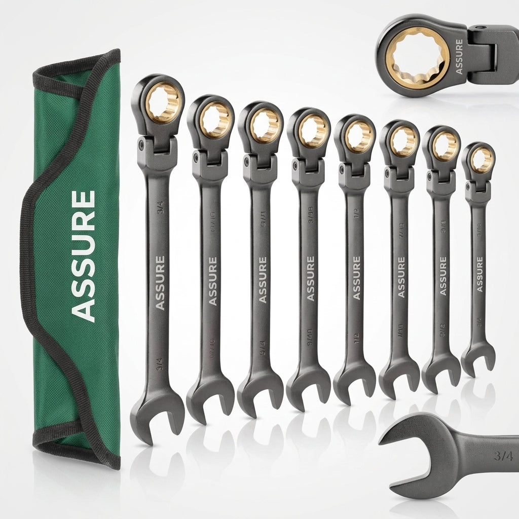 8-Piece Flex Head Ratcheting Combination Wrench Set