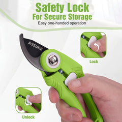 2-Piece Garden Pruning Shears Set with Bypass & Straight-Tip Clippers