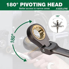 8-Piece Flex Head Ratcheting Combination Wrench Set