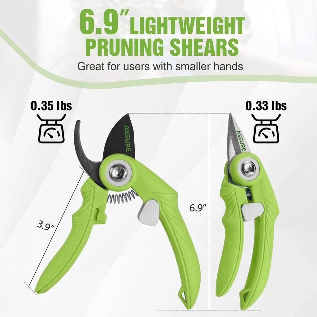 2-Piece Garden Pruning Shears Set with Bypass & Straight-Tip Clippers