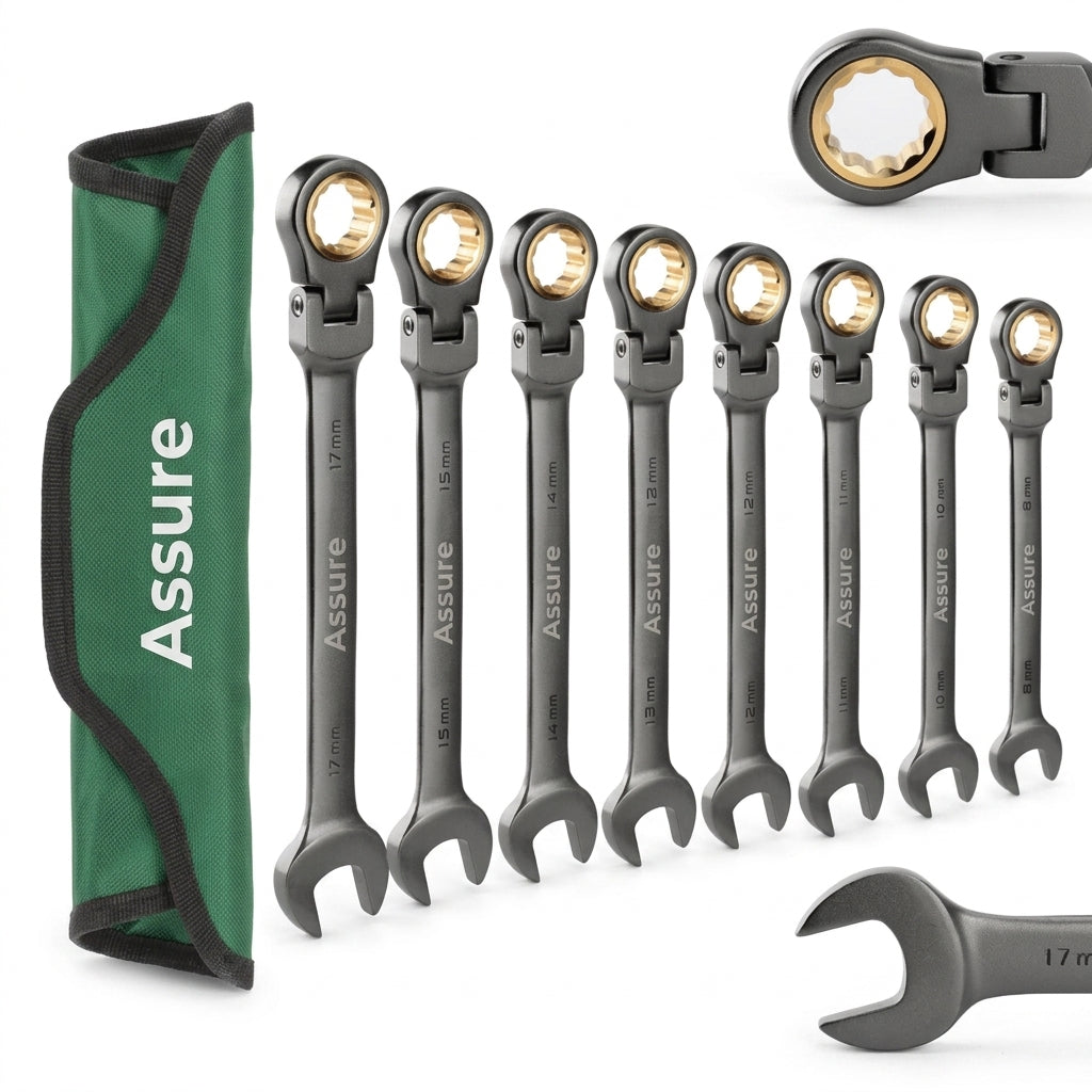 8-Piece Flex Head Ratcheting Combination Wrench Set
