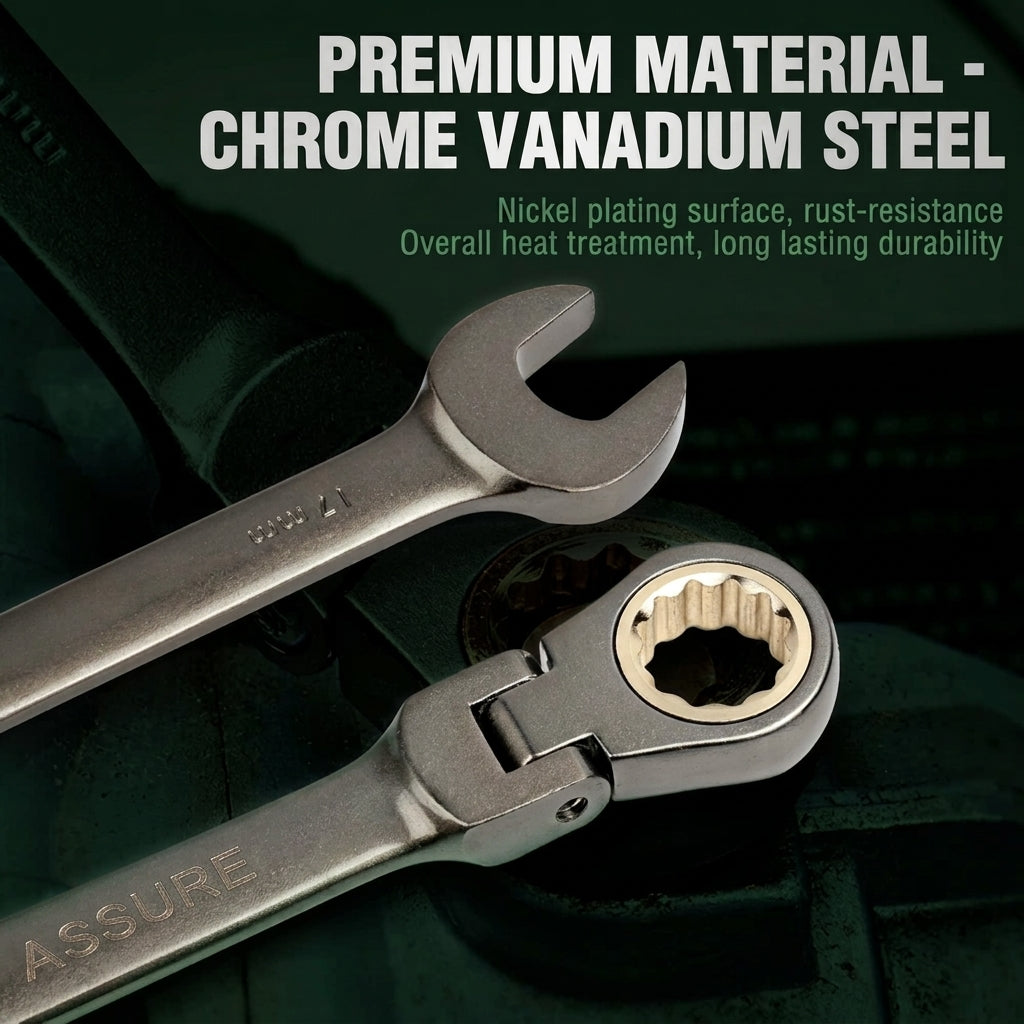 8-Piece Flex Head Ratcheting Combination Wrench Set